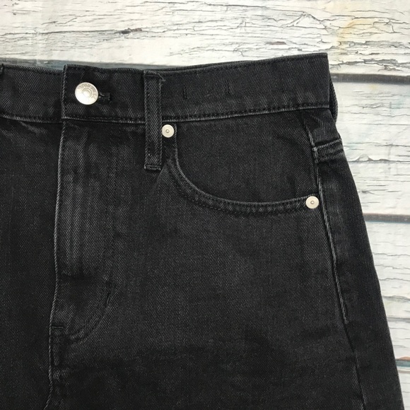 Madewell Denim Mini Skirt Black Jean Cutoff Distressed Hem Women’s Size 27 NEW - Picture 10 of 16